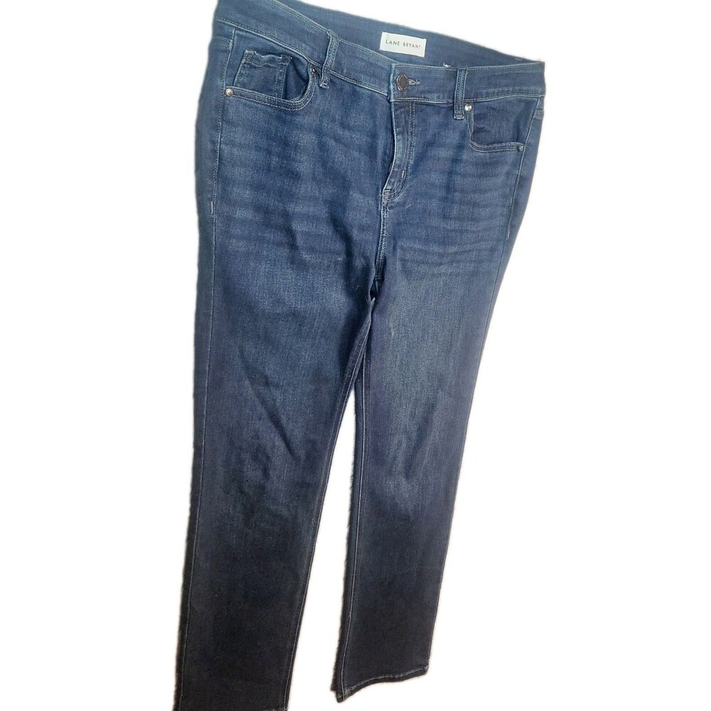 Lane Bryant Womens Blue Wash Denim Straight Leg Jeans Sz 12